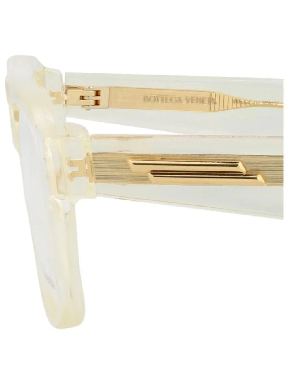 New Bottega Veneta Women's Eyeglasses Square Rectangle Acetate Frame Mens Beige